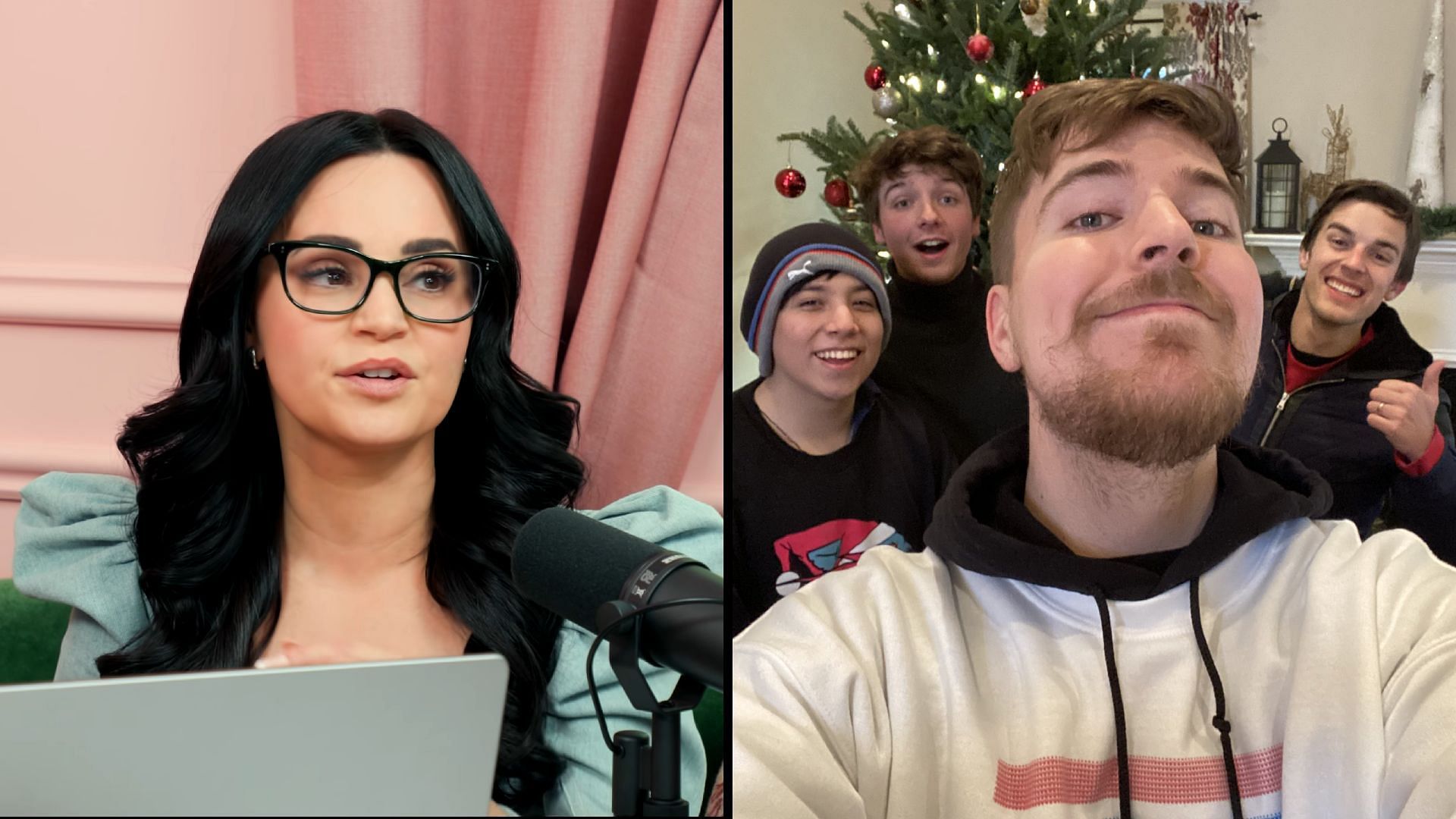 Rosanna Pansino has reported MrBeast and his work chats to the FBI (Image via Rosanna Pansino/YouTube, MrBeast/X)