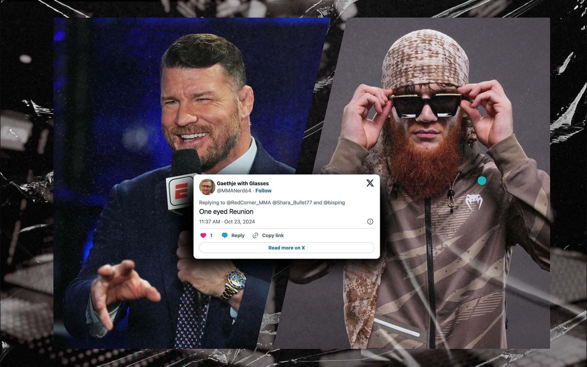 Fans react to Shara Magomedov (right) meeting his insipration Michael Bisping (left). [Images courtesy: Getty Images]