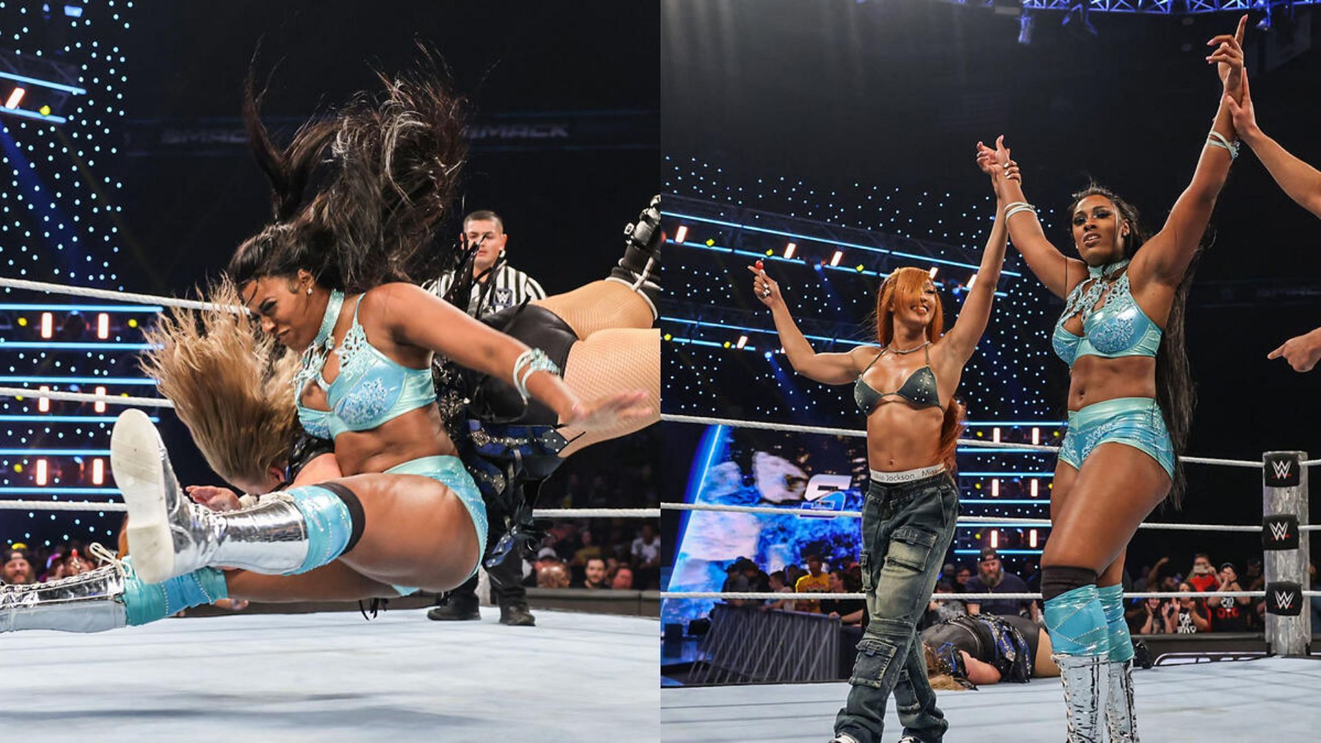 Jakara Jackson and Lash Legend. [Images via WWE.com]