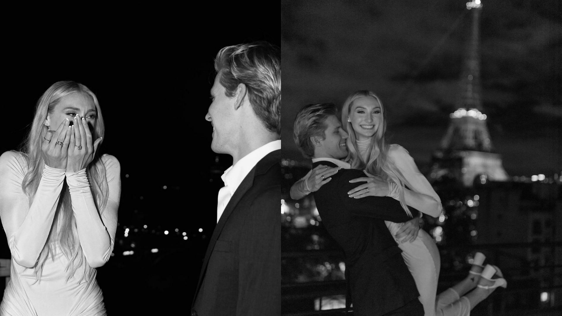 Cameron Brink posts black-and-white photos capturing moments from Ben Felter&rsquo;s proposal (Photos from Brink&#039;s Instagram)