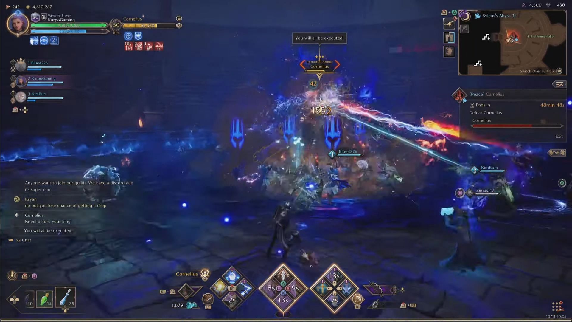 Cornelius marks players with explosion ability (Image via NCSoft || YouTube: Karpo Gaming)