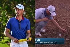 WATCH: Justin Thomas saves par in sticky situation as ball lands in tree branches at the Zozo Championship