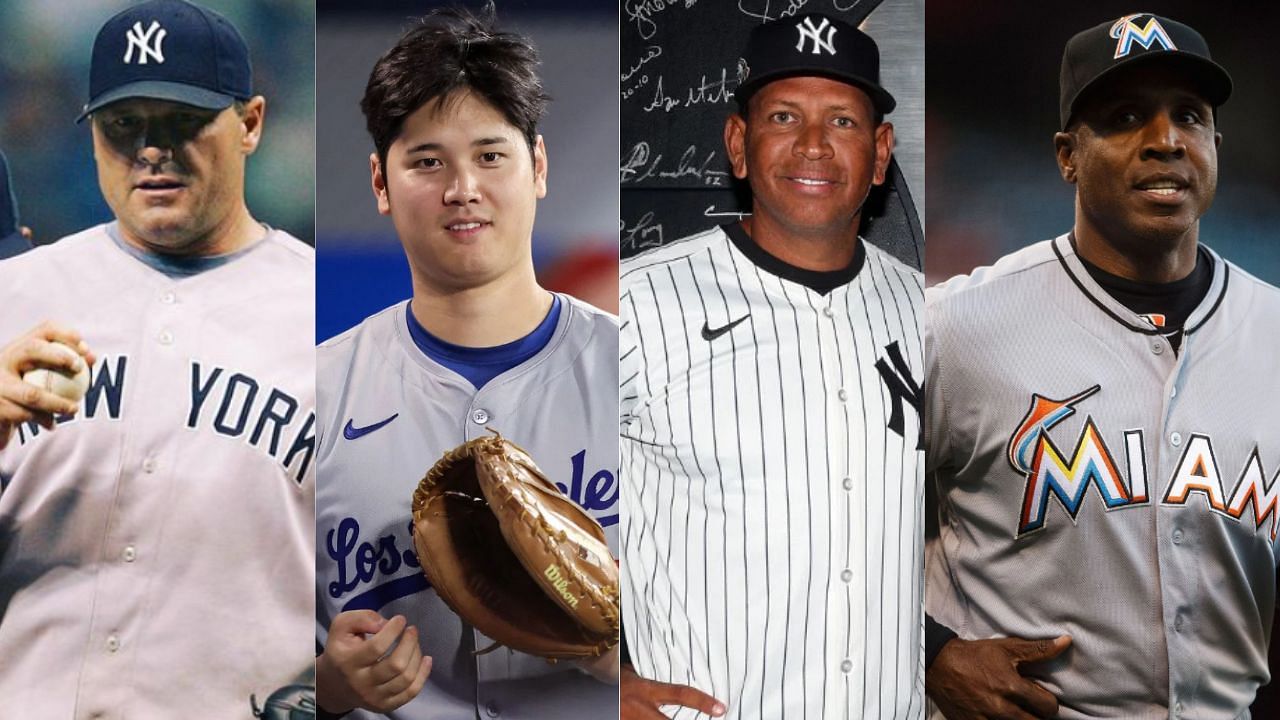 (Left to Right) Roger Clemens, Shohei Ohtani, Alex Rodriguez and Barry Bonds (Image 1 from - Instagram.com/@rogerclemens, Images 2,3 and 4 from - Getty)