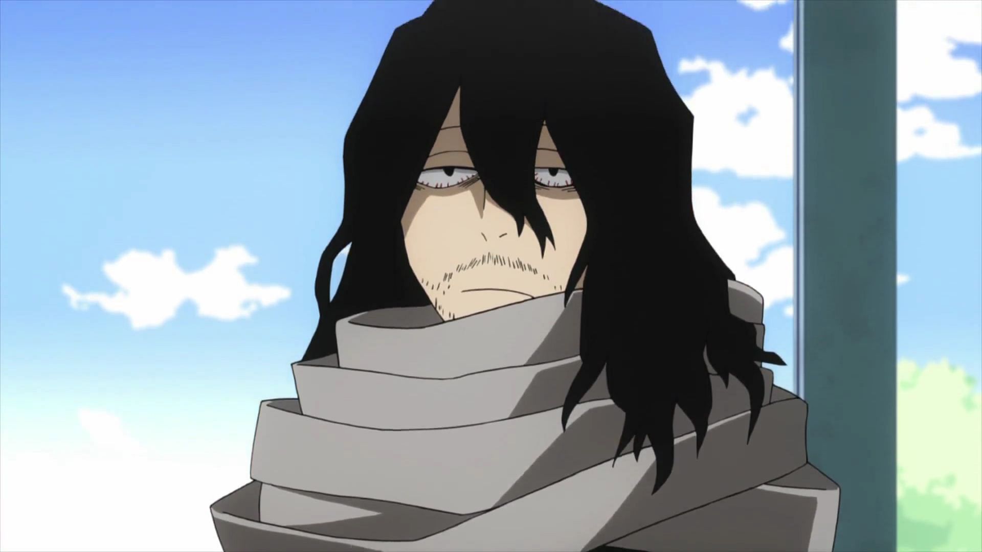 Aizawa as seen in the anime (Image via Studio Bones)