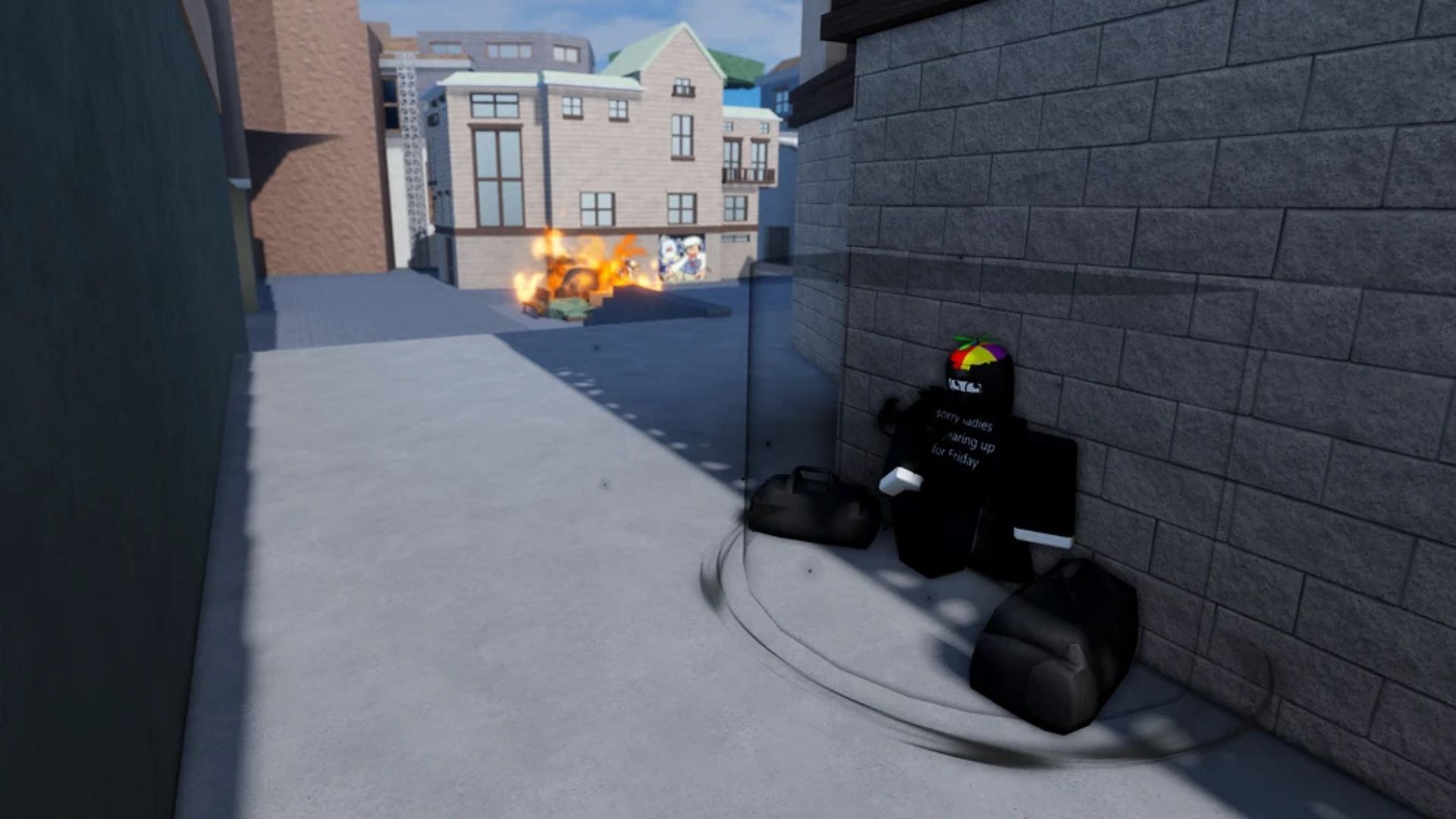 Find the Black Market NPC next to the Train Station (Image via Roblox @ Wiki)