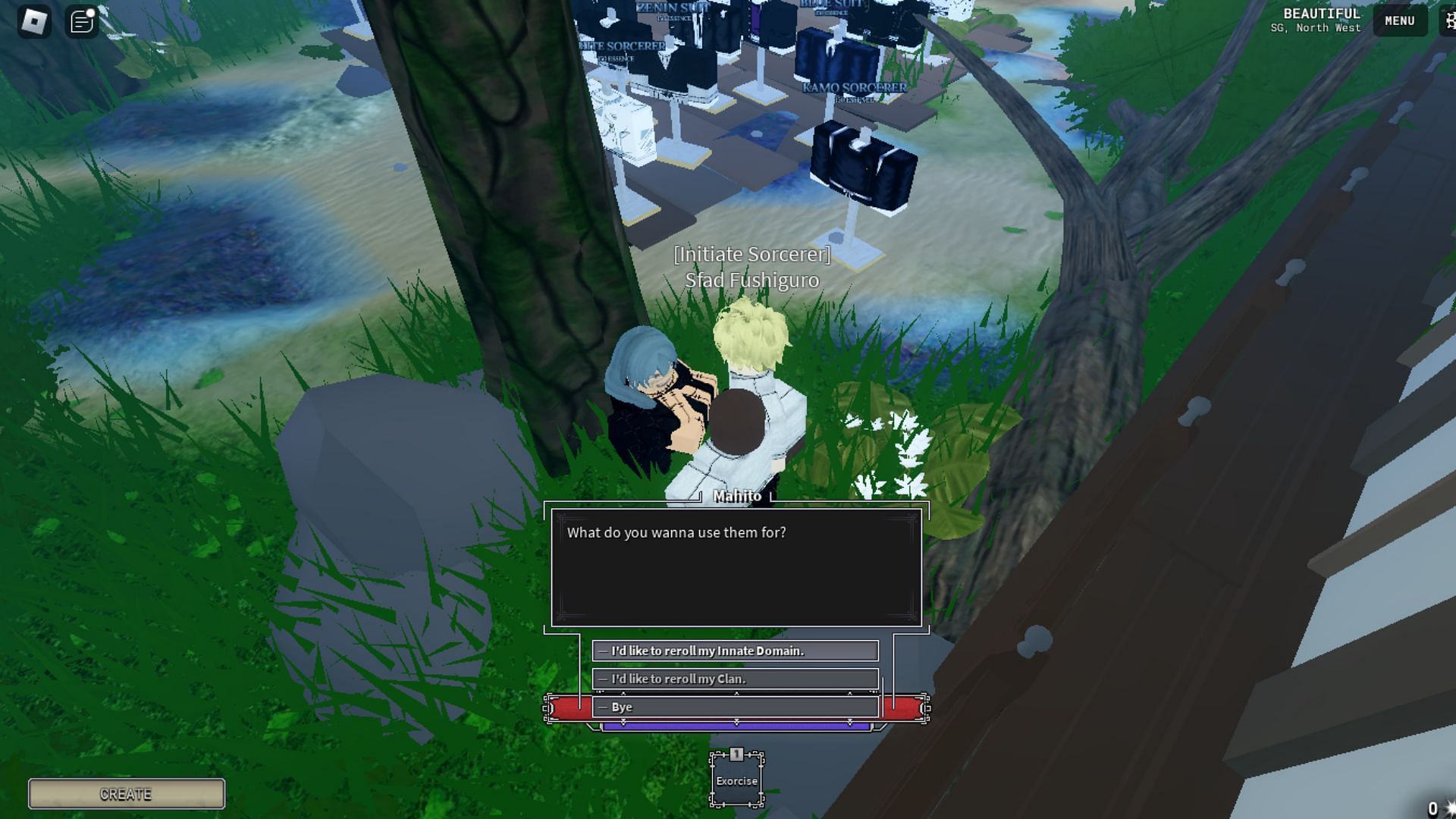 Rerolling Domain Expansion at Mahito (Image via Roblox)