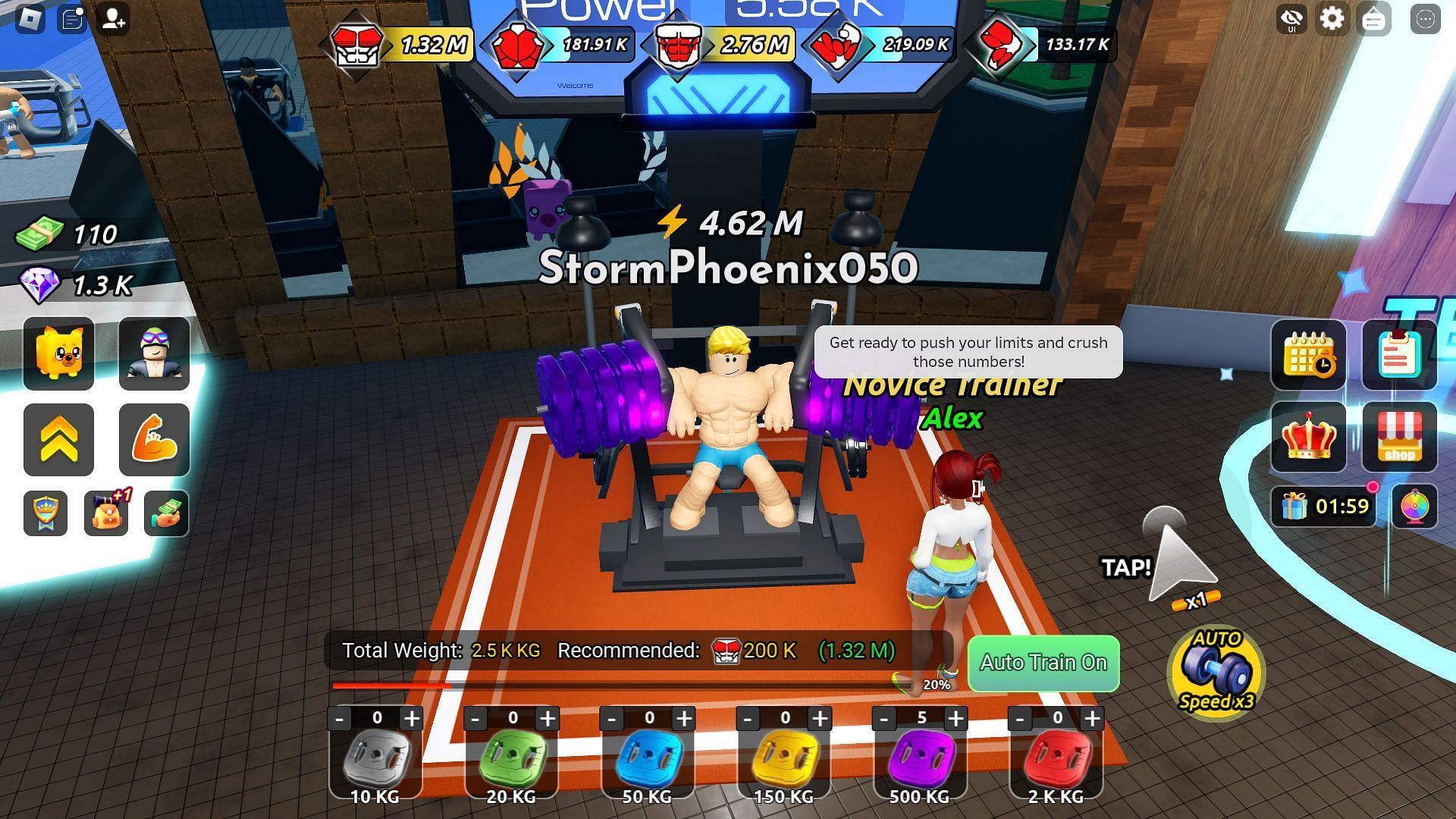 Trainers boost your stats gain in the game (Image via Roblox)