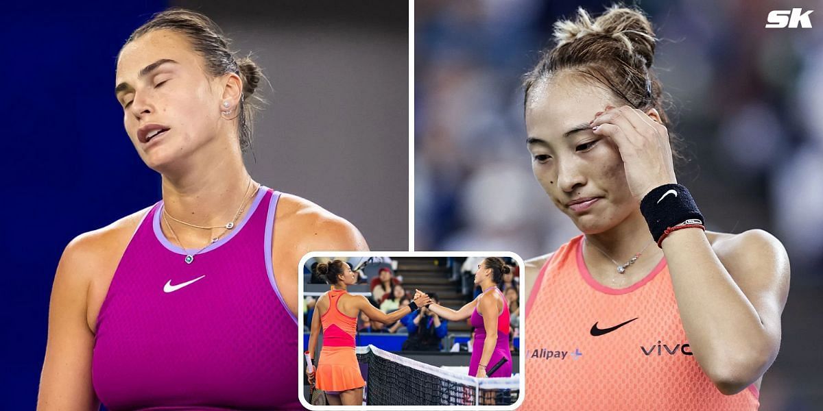 Zheng Qinwen offers frosty handshake to Aryna Sabalenka after Wuhan Open final (Source: Getty)