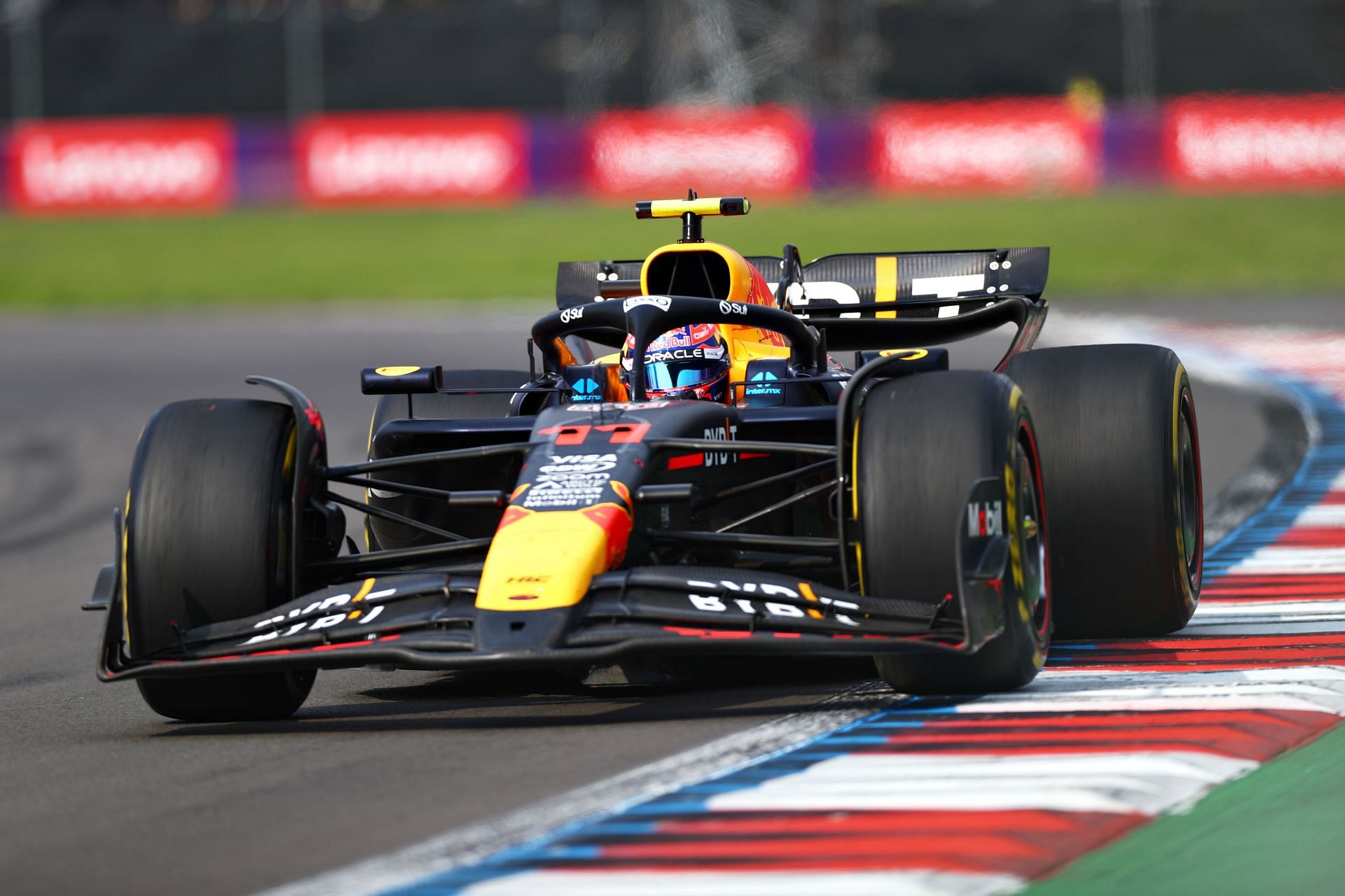 Sergio Perez of Mexico driving the (11) Oracle Red Bull Racing RB20 at the F1 Grand Prix of Mexico - Source: Getty Images