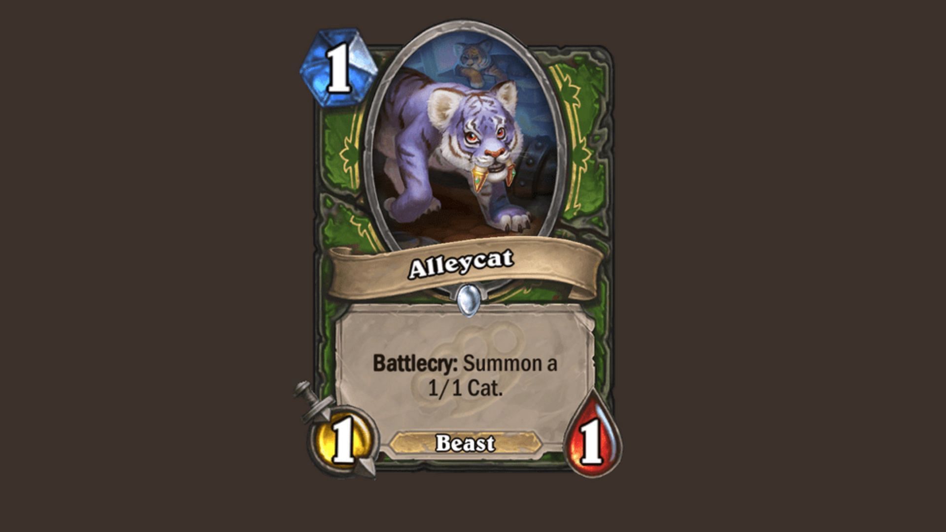 It can be utilized in both control decks and Beast Hunter decks, which can take advantage of buffs such as Timber Wolf or Scavenging Hyena (Image via Blizzard Entertainment, Inc.)