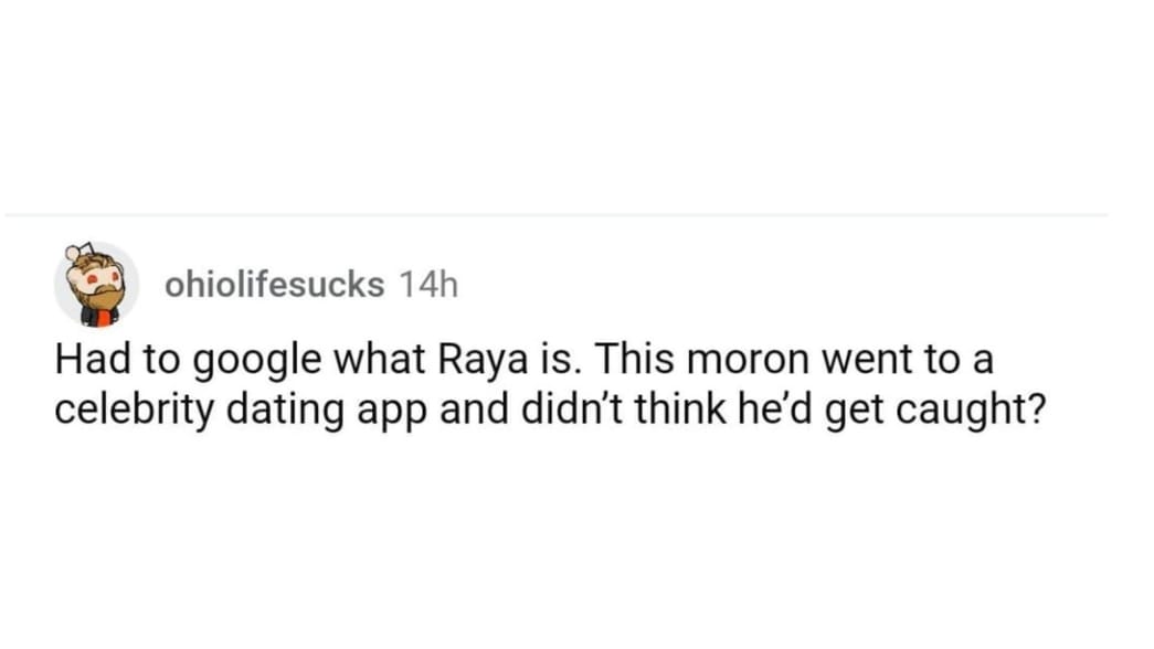 "Went to a celebrity dating app and didn't think he'd get caught