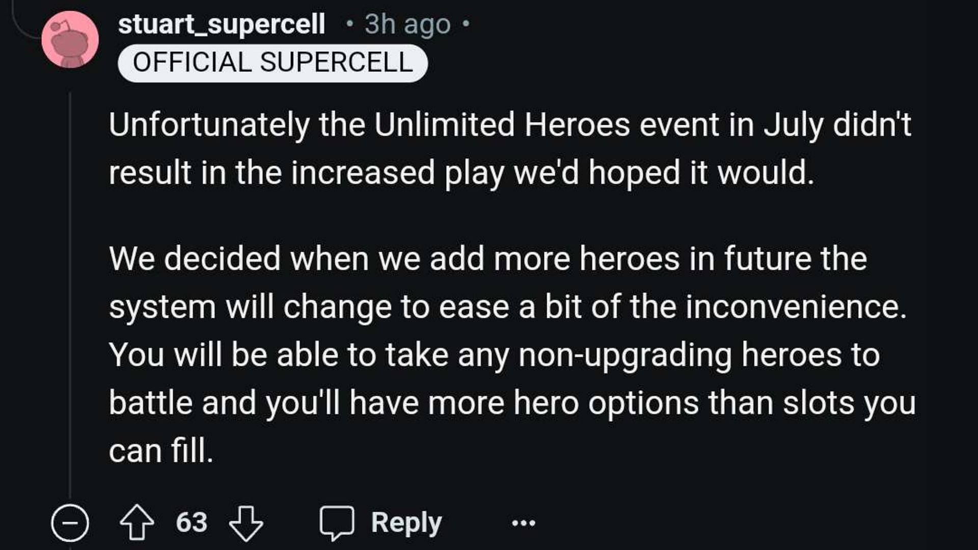 Possible Hero adjustment (Image via u/stuart_supercell/Reddit)