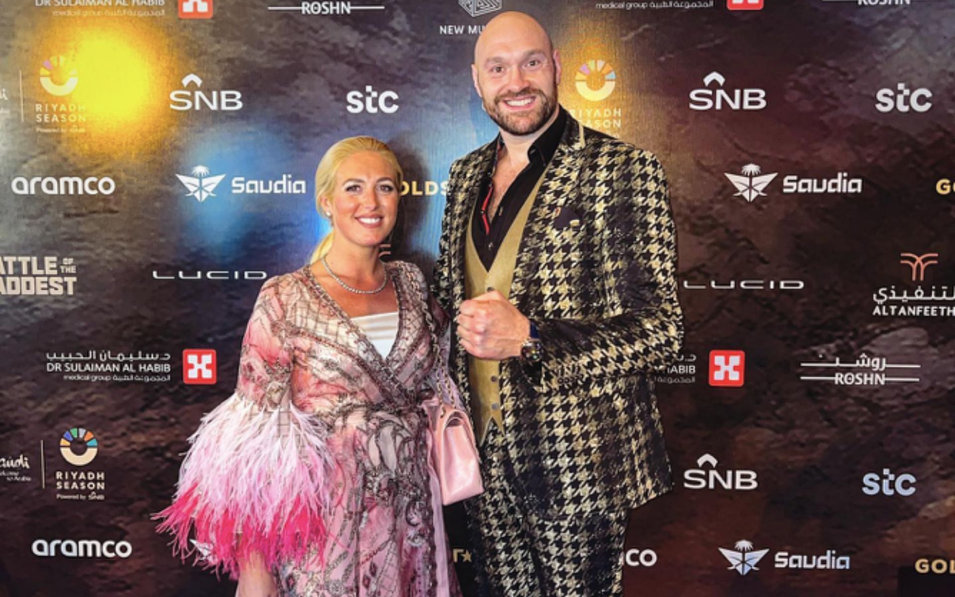 Tyson Fury (right) talks about wife Paris Fury