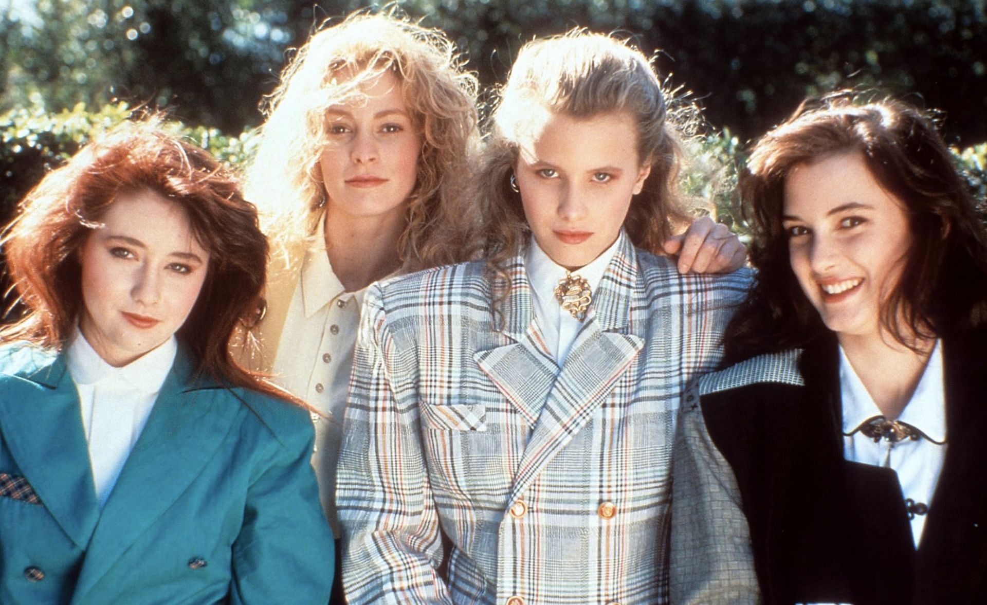 Winona Ryder, Shannen Doherty, Lisanne Falk, and Kim Walker in Heathers (Image via Cinecom Pictures)