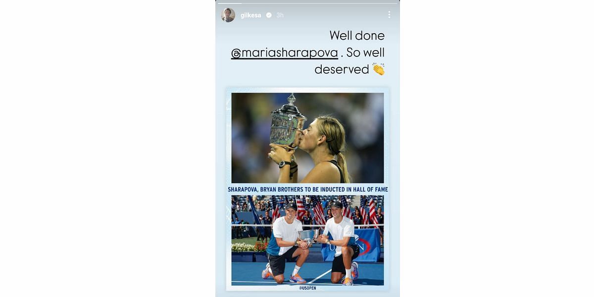 Maria Sharapova&#039;s fiance Alexander Gilkes&#039; Instagram story/@gilkesa