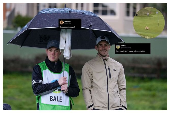 “Replace or replay...?” – Fans react as dog steals Gareth Bale's golf ball at the Alfred Dunhill Links Championship