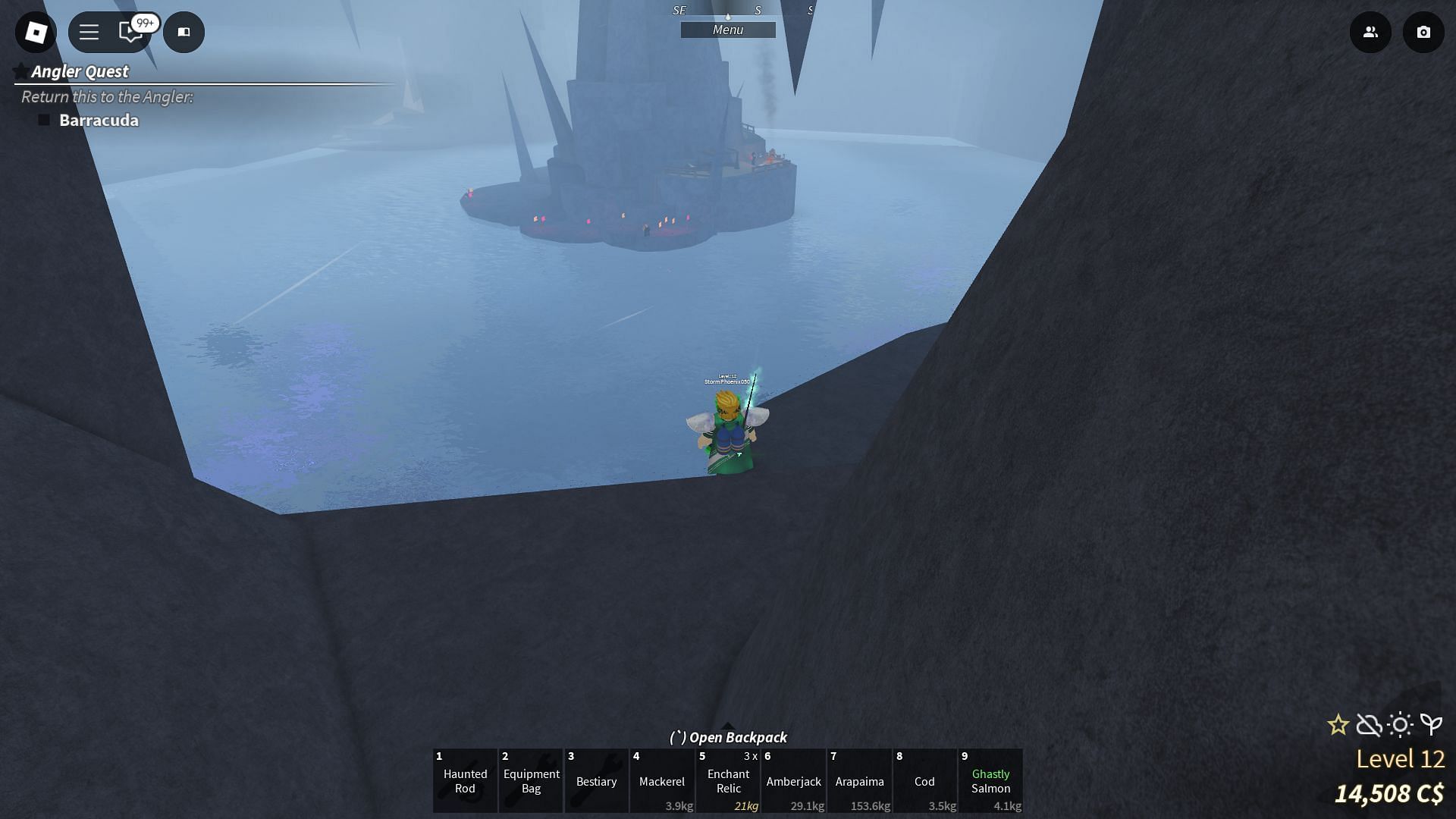 This is where the cave entrance to the Brine Pool is (Image via Roblox)