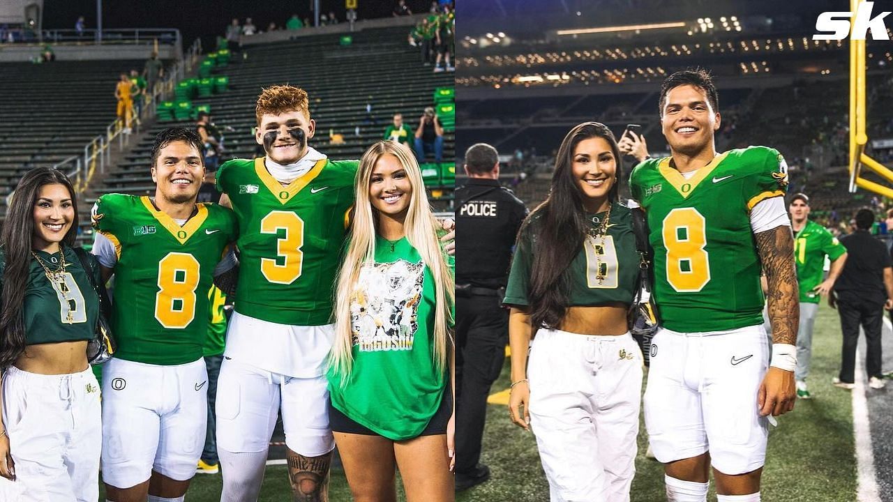 Dillon Gabriel and Terrance Ferguson with their fiancees. Credit: Zo Caswell/IG