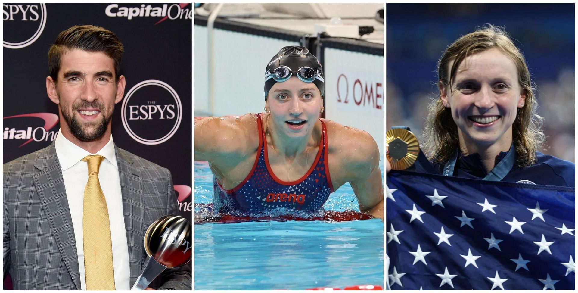 Michael Phelps, Kate Douglass and Katie Ledecky