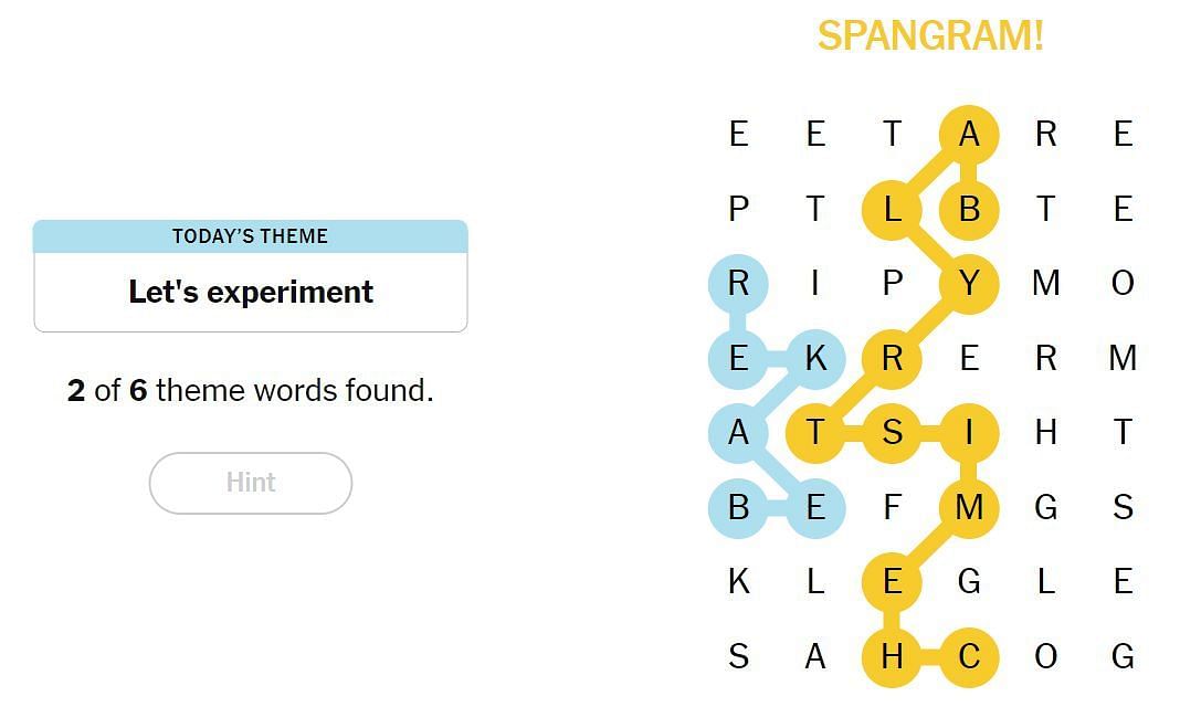 Finding the spangram on the Strands game