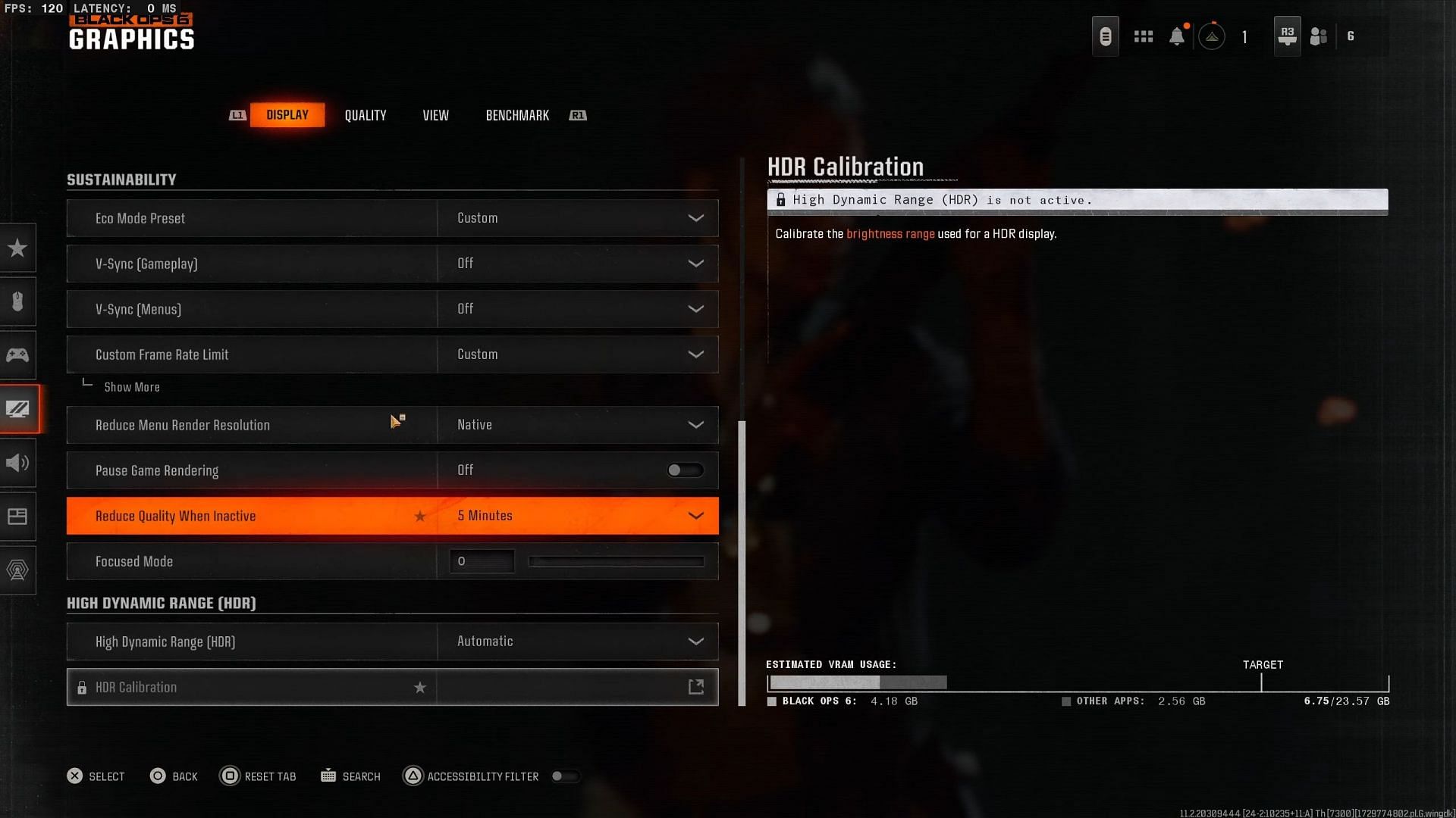 Black Ops 6 display settings (Image via Activision)