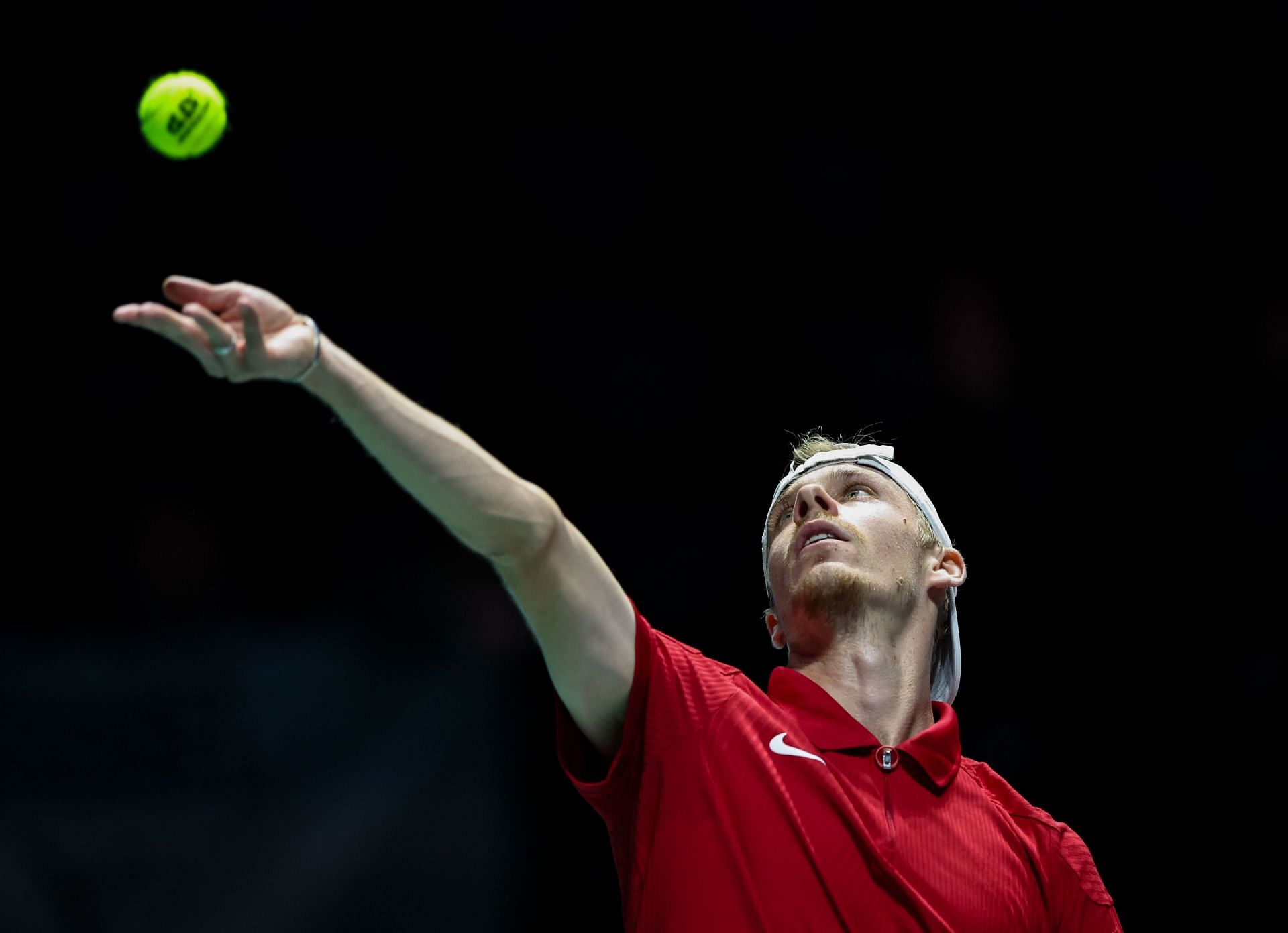 Denis Shapovalov in action for Canada at the 2024 Davis Cup Finals (Picture: Getty)