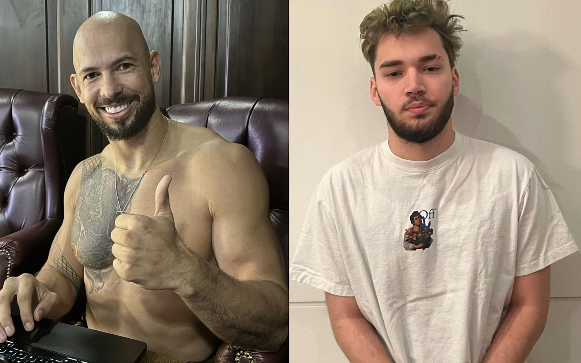 Andrew Tate (left) and Adin Ross (right) have been embroiled in an online feud. [Images courtesy: @Cobratate on X and @adinross on Instagram]