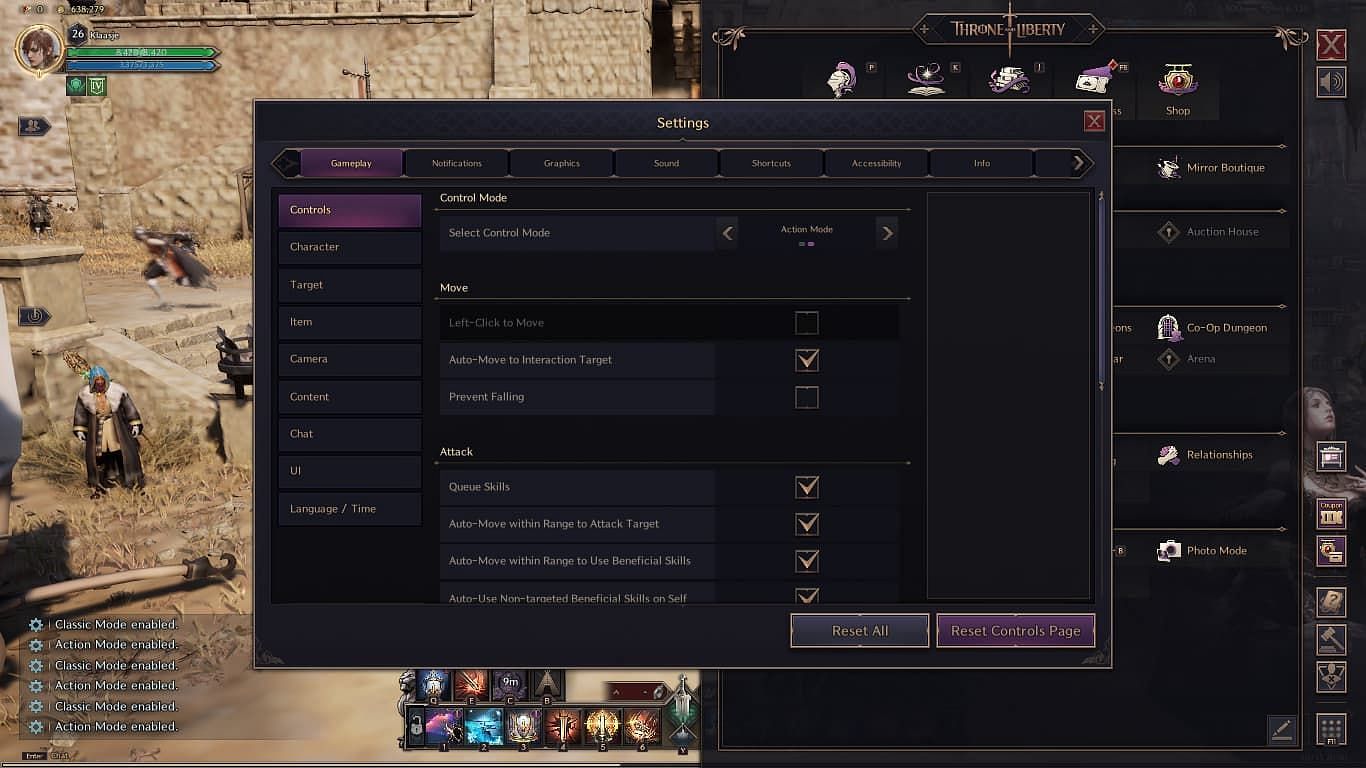 A lot of these options are best left on for PvE (Image via NCSoft)