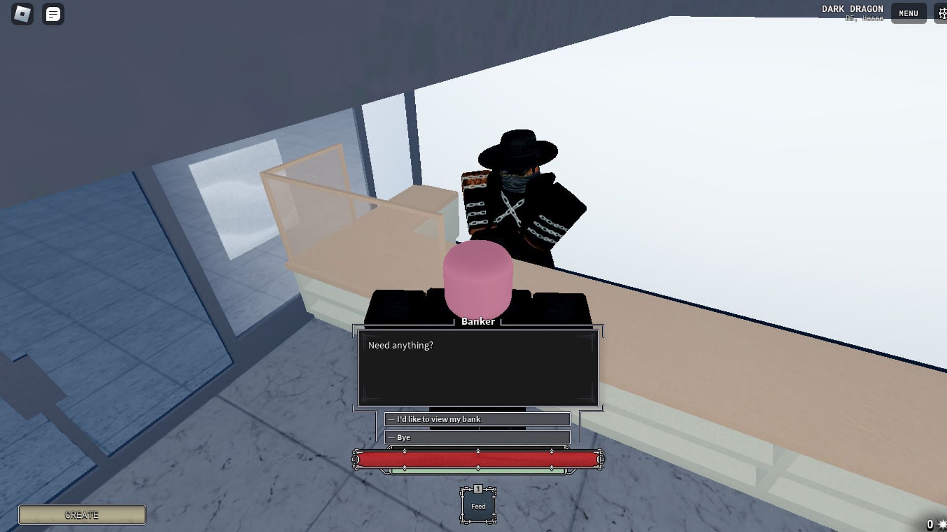 Deposit your Forgotten Orbs at the Banker NPC (Image via Roblox)