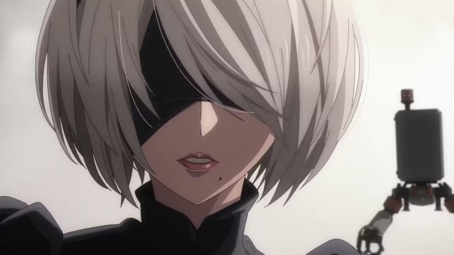 2B as seen in NieR Automata Ver 1.1a (Image via A-1 Pictures)