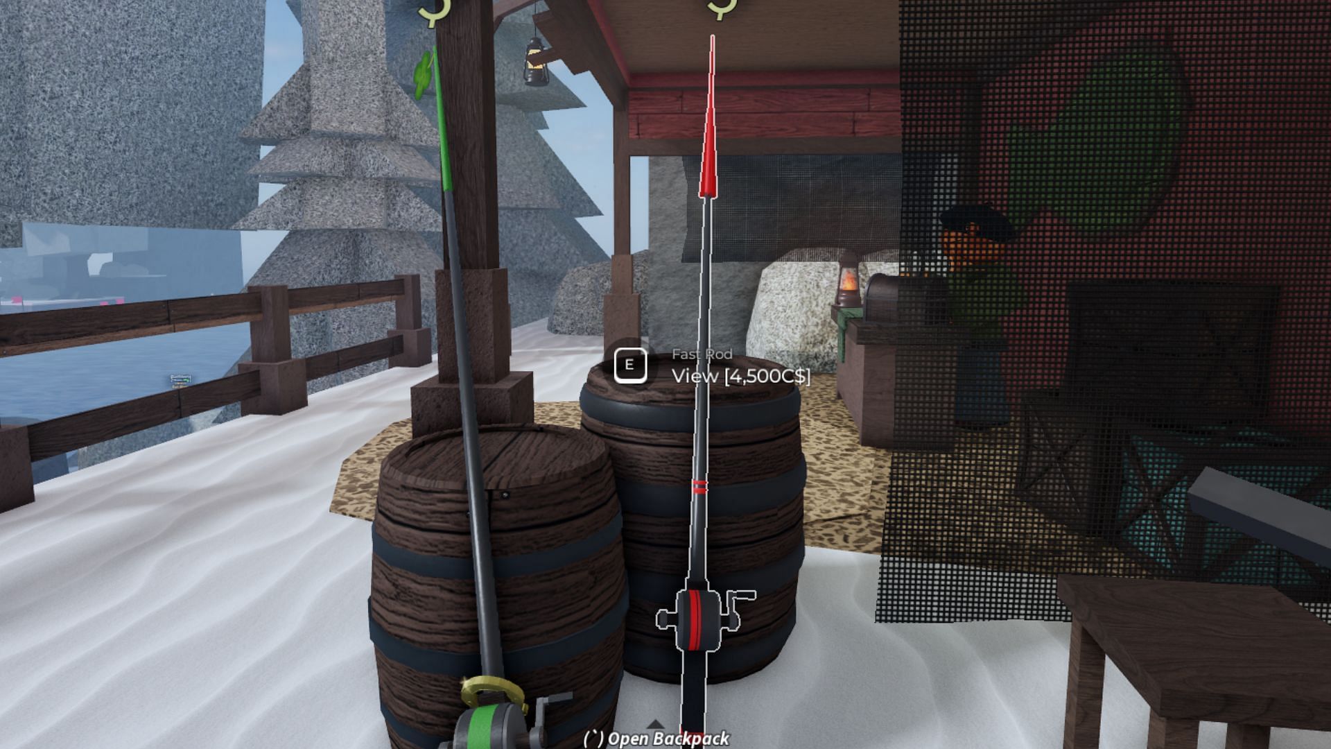 You can purchase several rods from the merchant in Roblox Fisch (Image via Roblox)