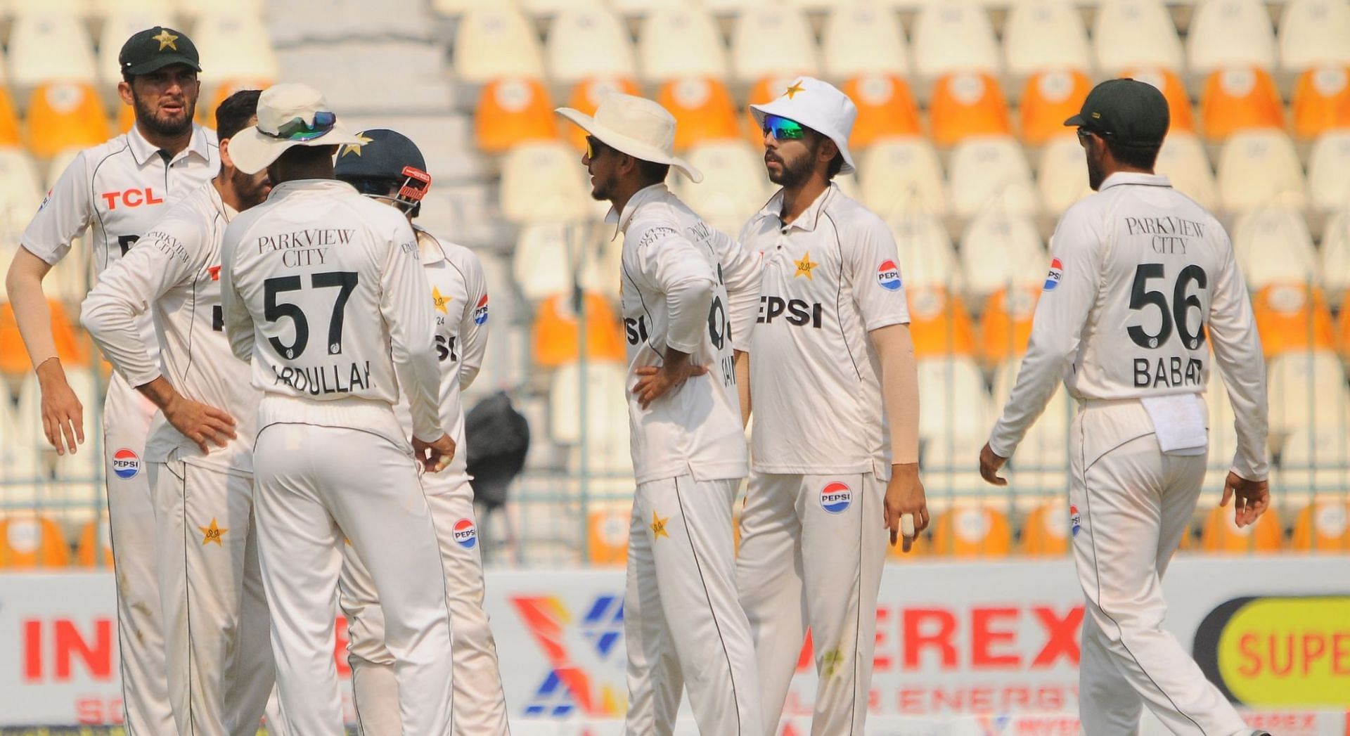 Pakistan went 0-1 behind in the three-match Test series. [Pic credits: @TheRealPCB on X]