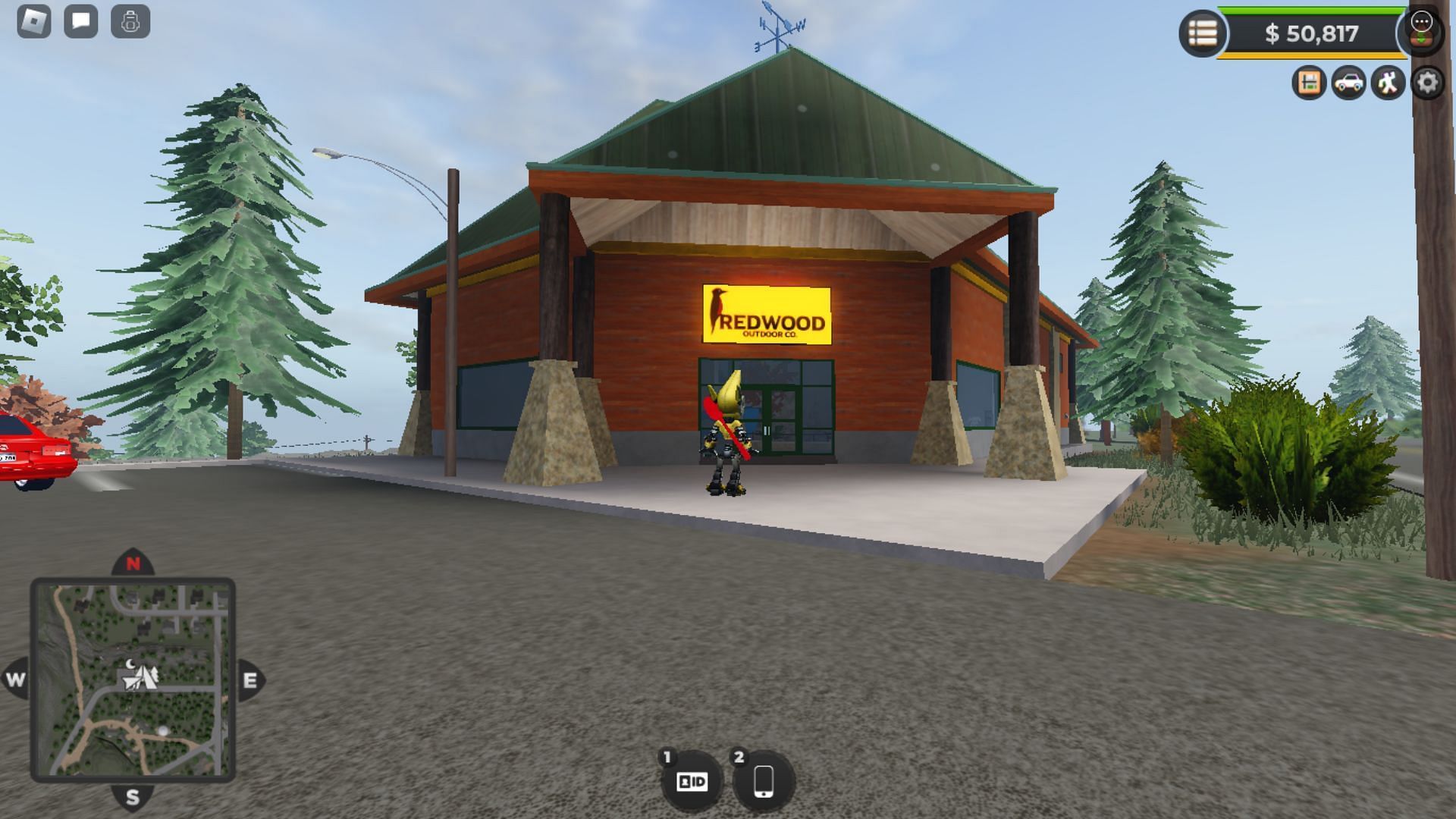 Purchase new camping items from Redwood Outdoors (Image via Roblox)