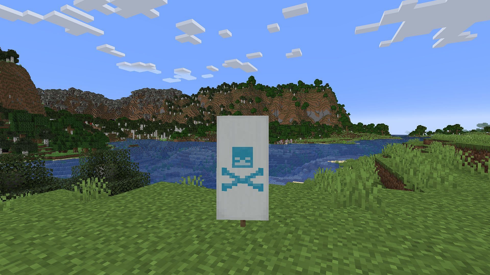 The Skull Charge banner pattern is rather difficult to obtain. (Image via Mojang Studios)