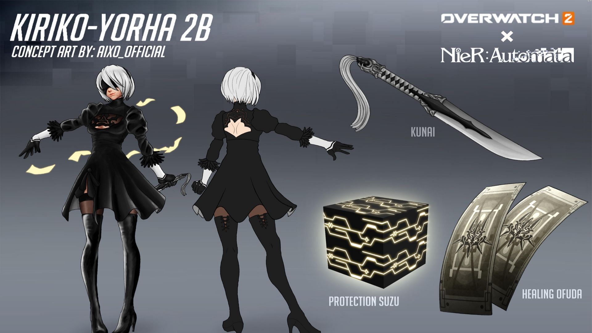 Kiriko Nier Automata fanart gains massive traction in Overwatch 2 community, players believe it would &quot;fund Overwatch 3&quot;