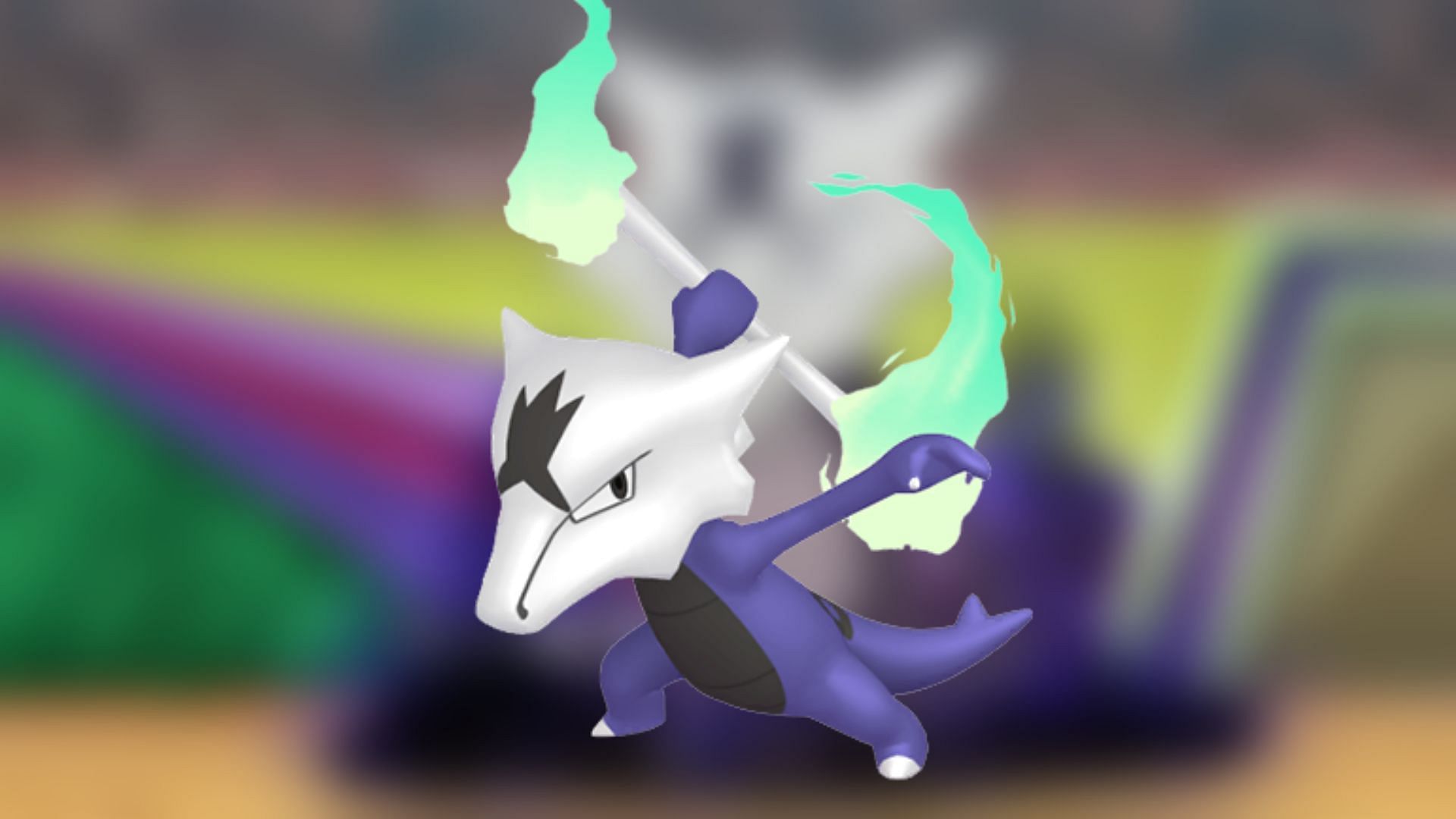 Alolan Marowak and its shadow counterpart have a purple-bodied shiny variant in Pokemon GO (Image via The Pokemon Company)