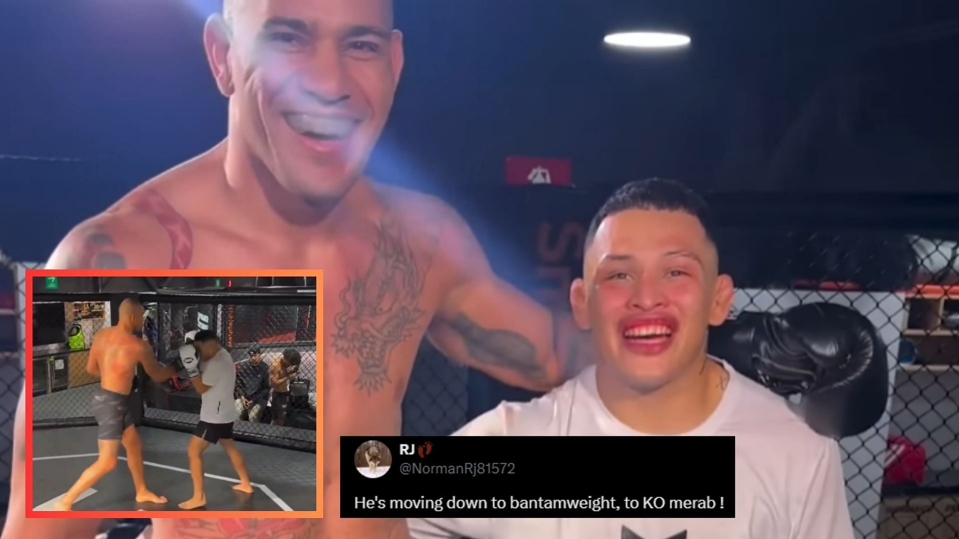 Fans react to Alex Pereira sparring with UFC flyweight Ronaldo Rodriguez [Images courtesy of FULL SEND MMA on YouTube]