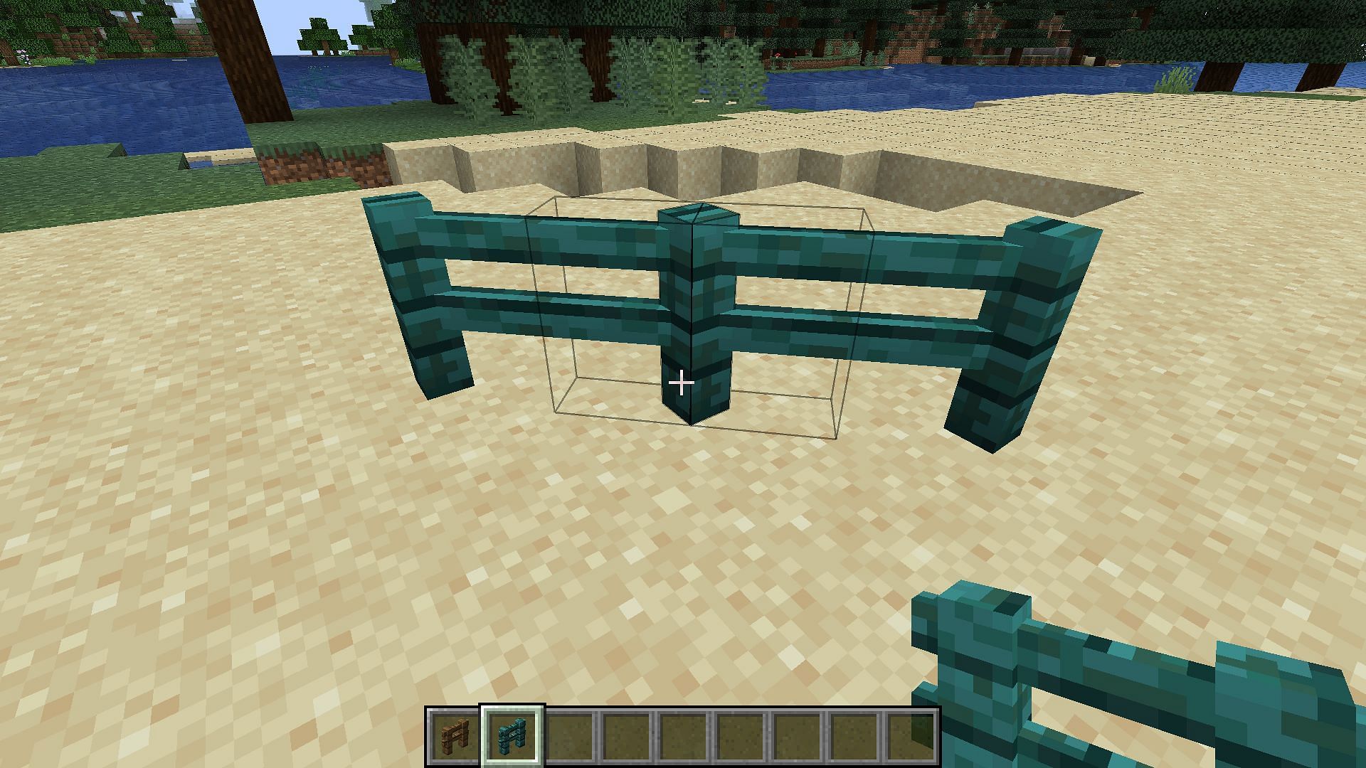 Place the diagonal fences in Minecraft in whichever orientation you desire (Image via Mojang Studios/Fuzs)