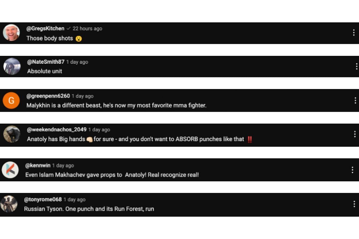 Screenshot of fans&#039; comments