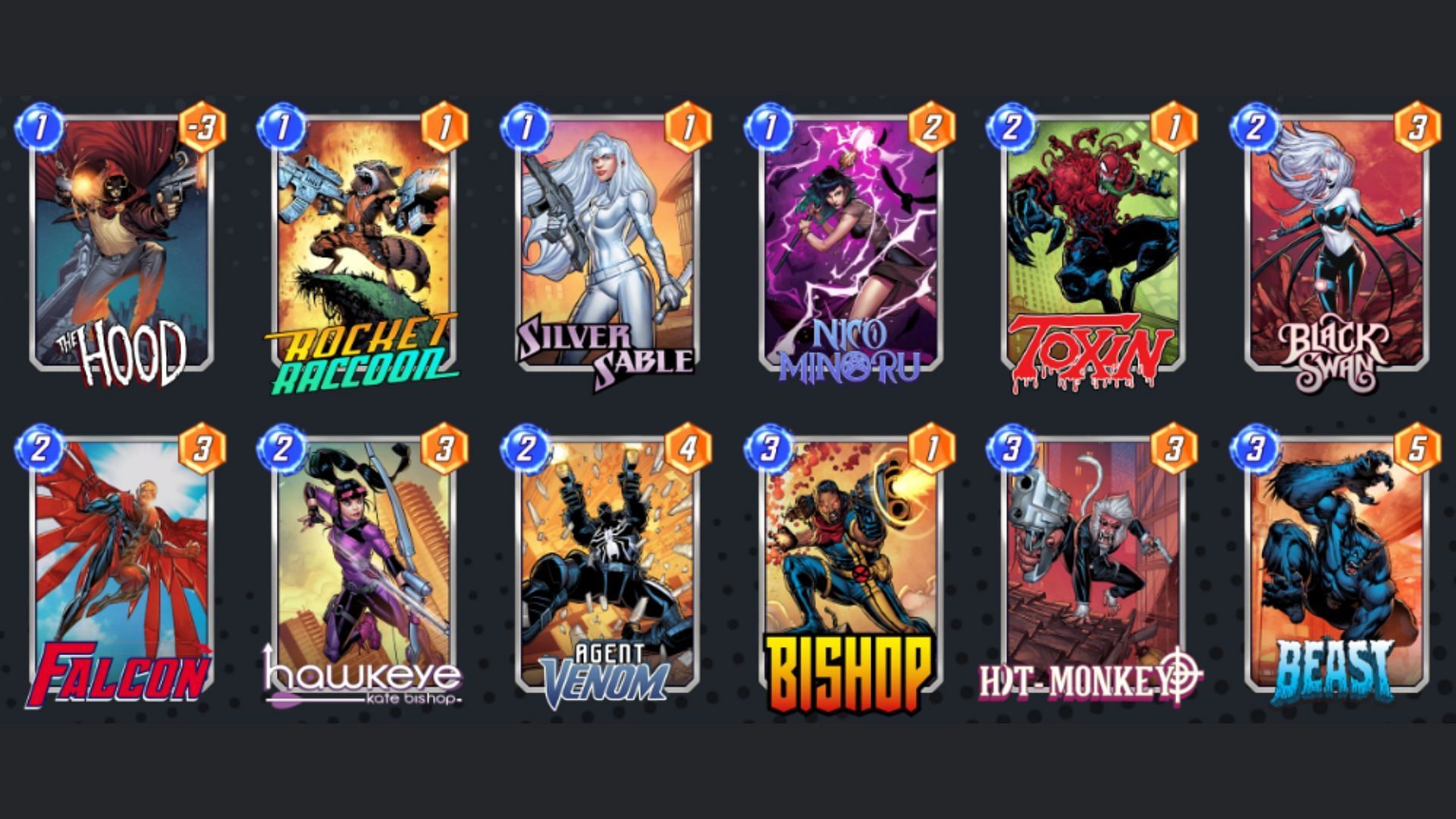 Marvel Snap Toxin Bounce deck (Image via Nuverse)