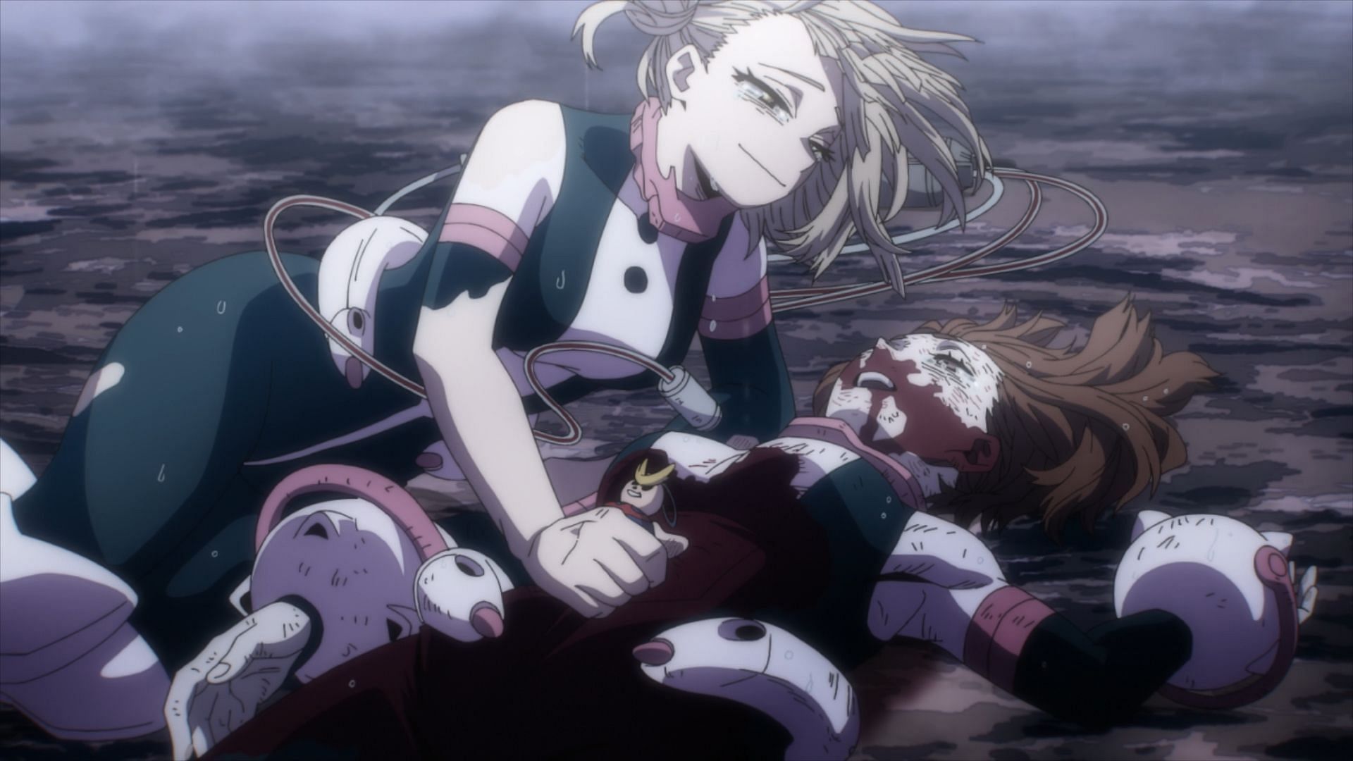 Toga saving Ochako in My Hero Academia season 7 finale (Image via Bones)