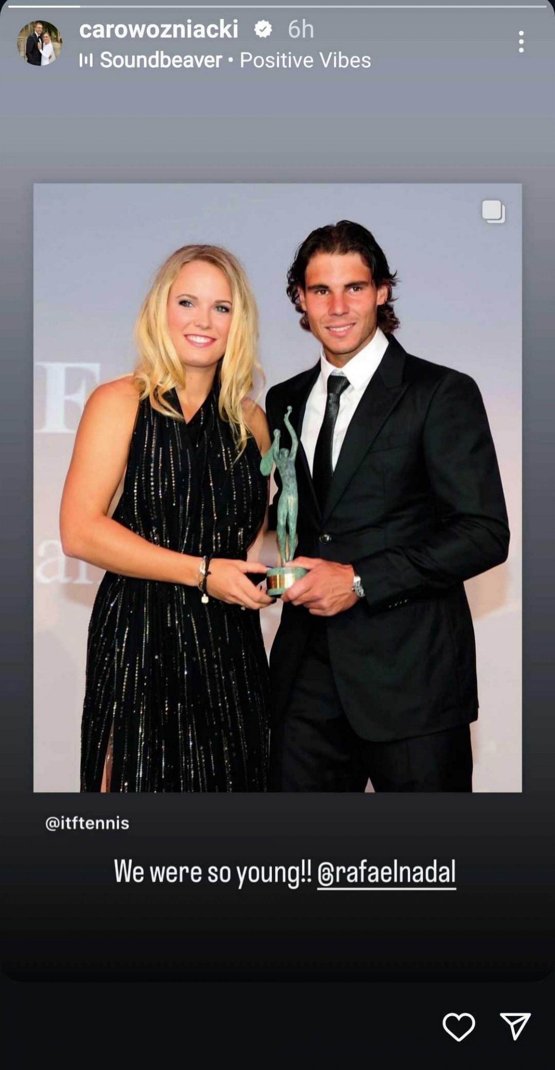 Screen grab of Caroline Wozniacki&#039;s Instagram story