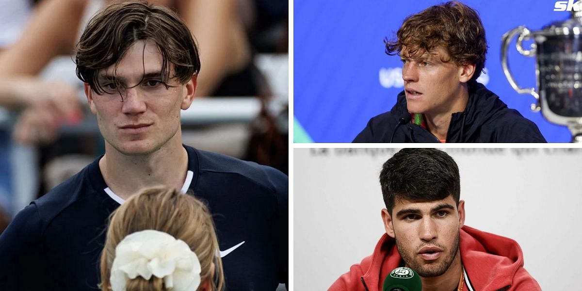 Jack Draper (L); Jannik Sinner (top right); Carlos Alcaraz (bottom right) - Image Source: Getty