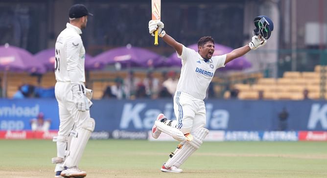 [Watch] Sarfaraz Khan takes a victory lap to celebrate maiden Test ton in 2024 IND vs NZ series opener