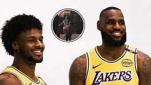 Watch: Lakers teammates LeBron James and Bronny James talk smack in first interview together over scrimmage tussle