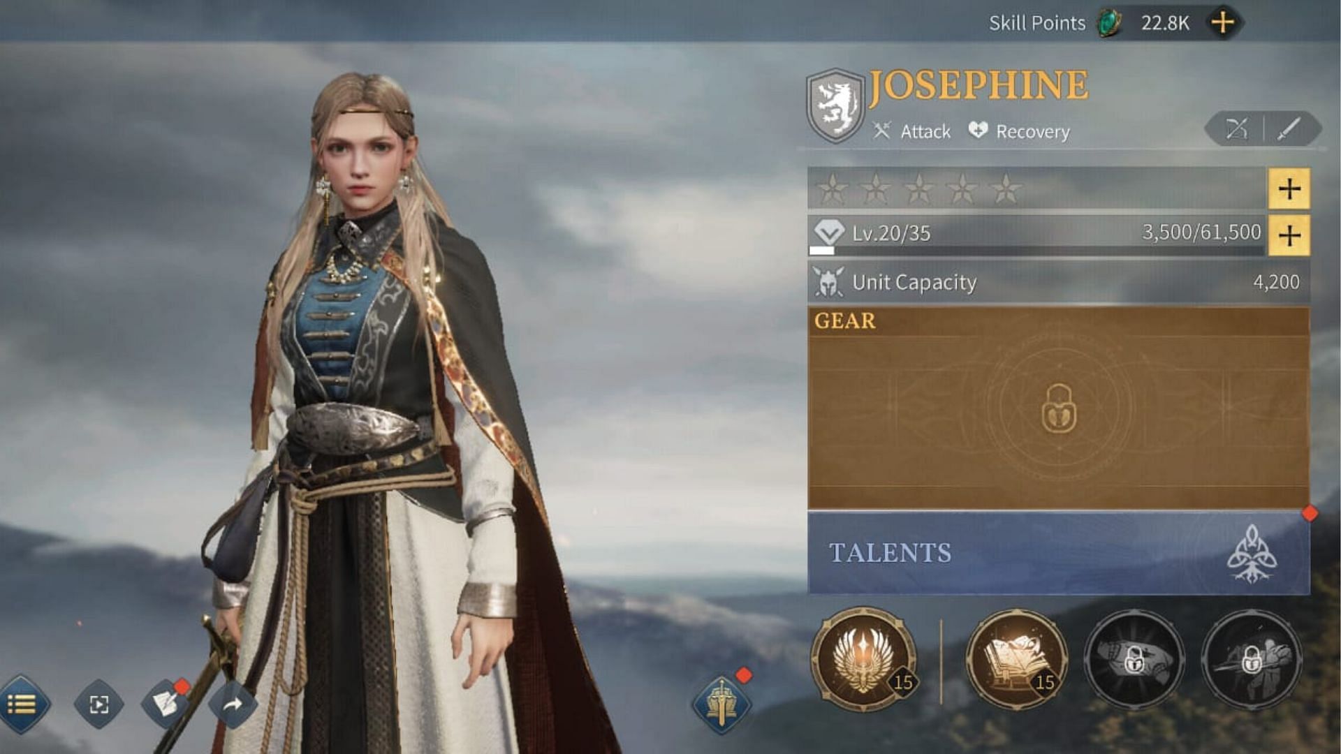 Josephine&#039;s stats in Age of Empires Mobile (Image via Level Infinite)