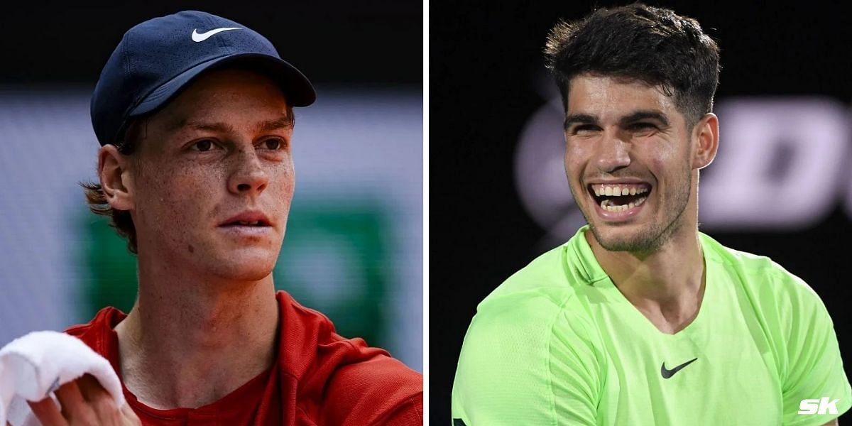 Jannik Sinner (L) &amp; Carlos Alcaraz (R) (Image source: GETTY)