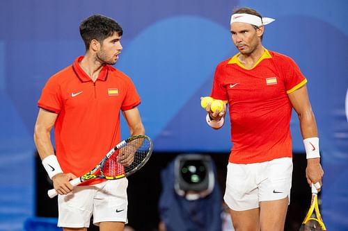 Carlos Alcaraz and Rafael Nadal at the Olympic Games Paris 2024: Day 5 (Source: Getty)