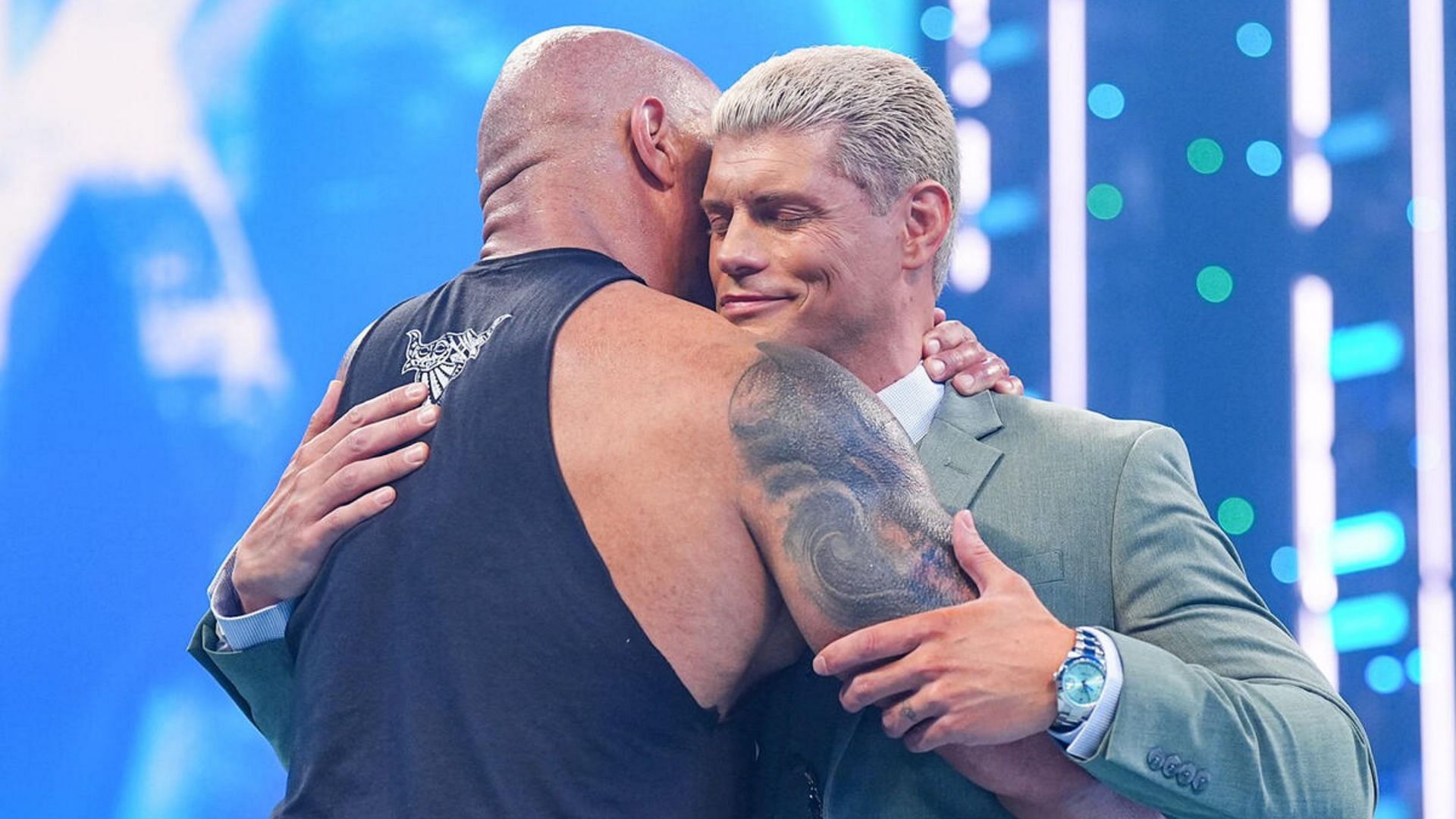 The Rock whispering in Cody Rhodes