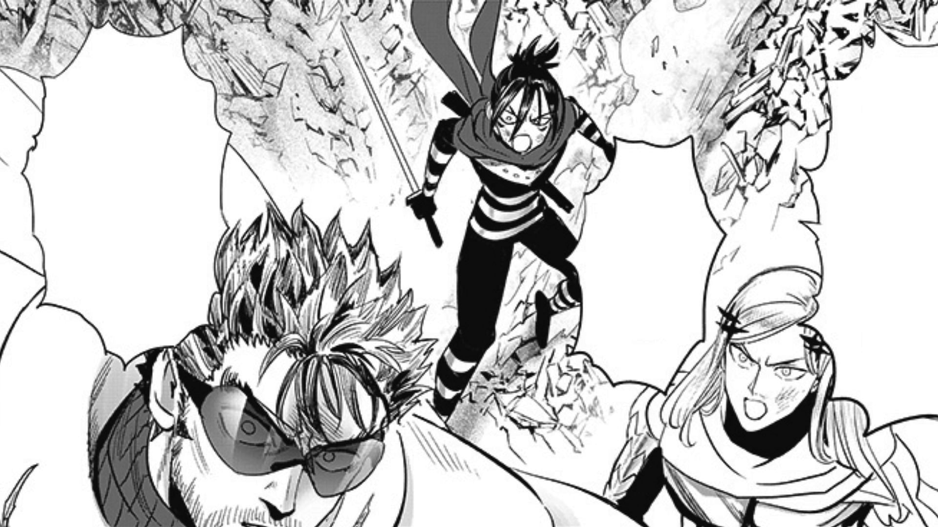 Blast, Sonic, and Flash as seen in One Punch Man chapter 207 (Image via Shueisha)